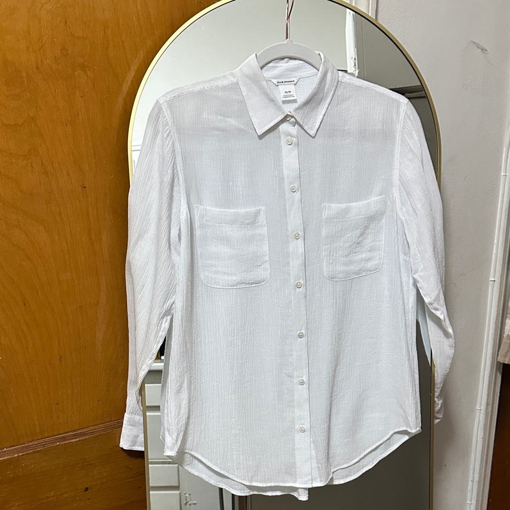 Womens White Button down Shirt